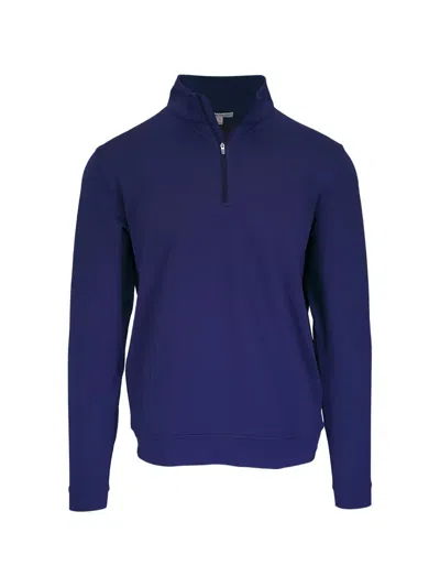 Peter Millar Perth Sugar Zip Polo Shirt In Blue