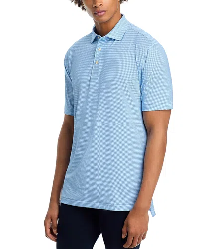 Peter Millar Phoenix Performance Jersey Polo In White/ Sailor Blue
