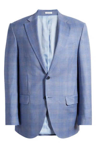 Peter Millar Plaid Wool Sport Coat In Light Blue
