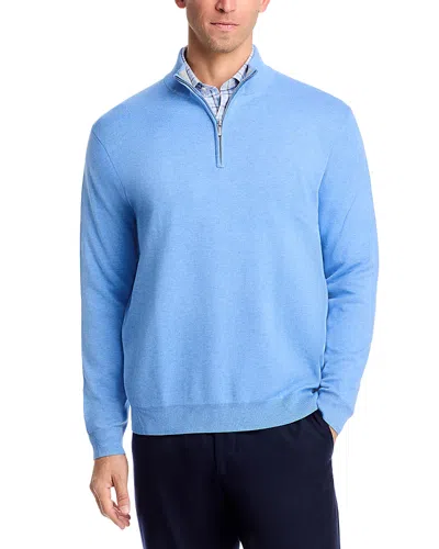 Peter Millar Quarter Zip Sweater In Blue