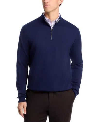 Peter Millar Quarter Zip Sweater In Blue