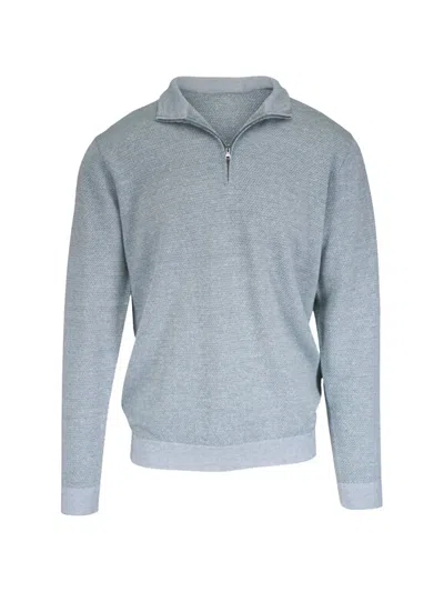 Peter Millar Quarter-zip Sweater In Gray