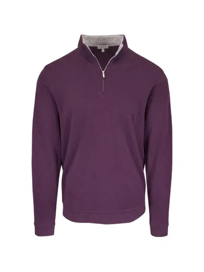 Peter Millar Quarter-zip Sweater In Purple
