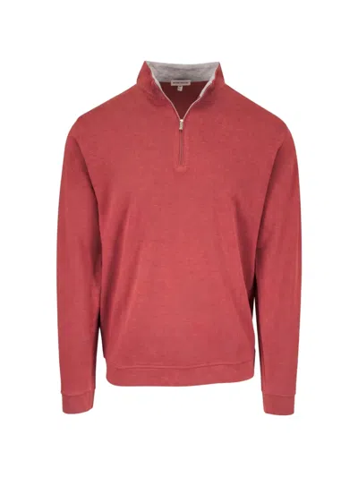 Peter Millar Quarter-zip Sweater In Red