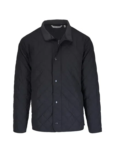 Peter Millar Quilted Button Jacket In Black