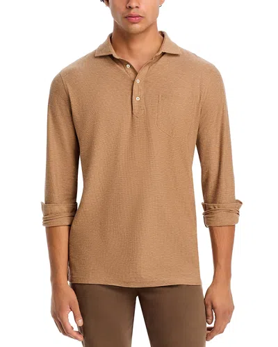Peter Millar Ramble Cotton & Cashmere Long Sleeve Polo Shirt In Rye