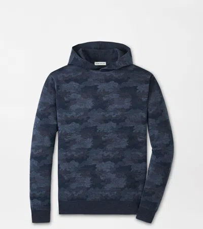Peter Millar Reversible Camo Pullover Hoodie In Blue