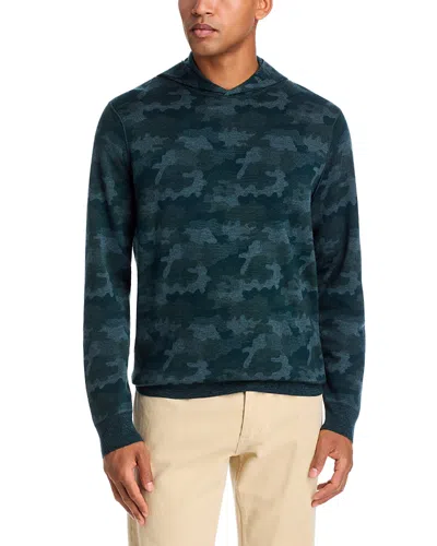 Peter Millar Reversible Camo Pullover Hoodie In Green