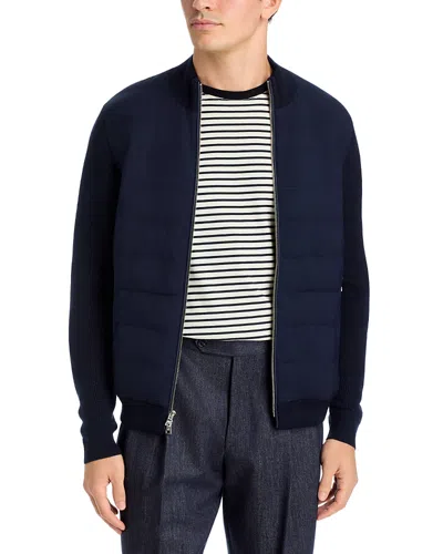 Peter Millar Roundhill Hybrid Full Zip Sweater In Blue
