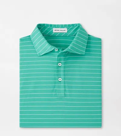 Peter Millar Rover Stripe Crown Comfort Cotton Polo In Green