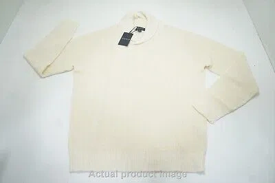 Pre-owned Peter Millar Savona Waffle Popover Merino Wool Sweater Men Medium Summer Ivory In White
