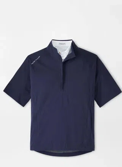 Peter Millar Shield Short-sleeve Rain Shell In Navy