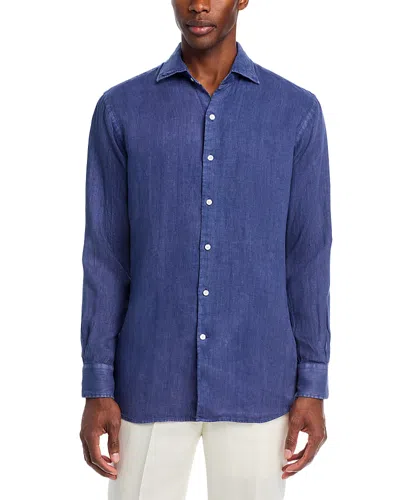 Peter Millar Shoreside Linen Sport Shirt In Blue