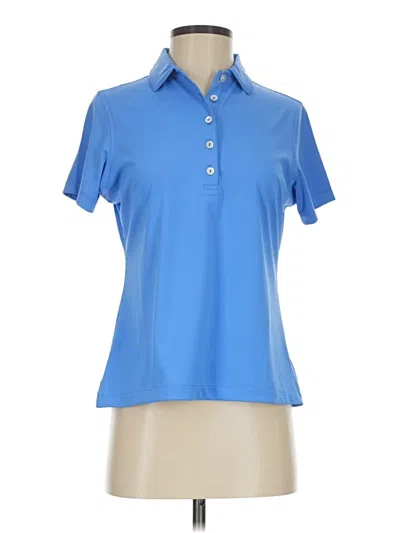 Pre-owned Peter Millar Short Sleeve Blouse In Blue