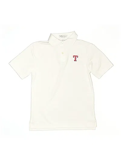 Pre-owned Peter Millar Kids' Short Sleeve Polo Shirt In Ivory