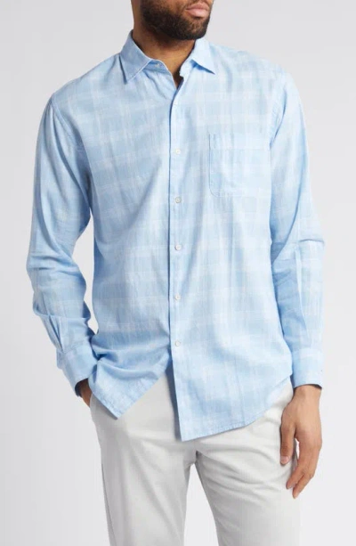 Peter Millar Solana Plaid Button-up Shirt In Cottage Blue