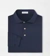 Peter Millar Solid Stretch Jersey Long Sleeve Polo Navy In Blue