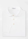 Peter Millar Solid Stretch Jersey Long Sleeve Polo In White