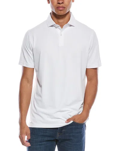 Peter Millar Soul Performance Mesh Polo Shirt In White