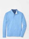 Peter Millar Stealth Performance Quarter-zip In Fountain Blue