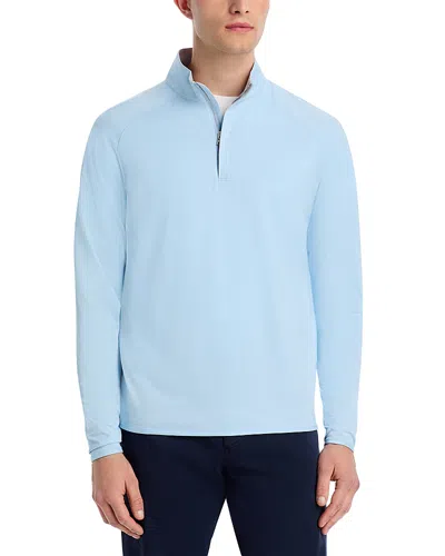 Peter Millar Stealth Performance Quarter Zip Pullover In Blue Frost