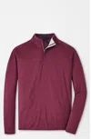 Peter Millar Crafted Stealth Quarter Zip Performance Pullover In Red