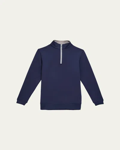 PETER MILLAR STRETCH TERRY QUARTER ZIP POPOVER, YOUTH