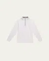 Peter Millar Kids' Stretch Terry Quarter Zip Popover, Youth In White