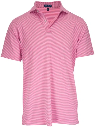 Peter Millar Gestreiftes Poloshirt In Rosa