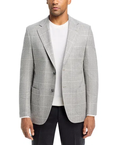 Peter Millar Tailored Fit Hyperlight Wool & Cashmere Plaid Soft Jacket In Gray
