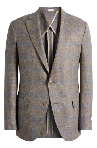 Peter Millar Tailored Fit Wool Blend Sport Coat In Brown