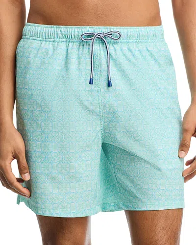 Peter Millar Tide Lines 7 Swim Trunks In Green