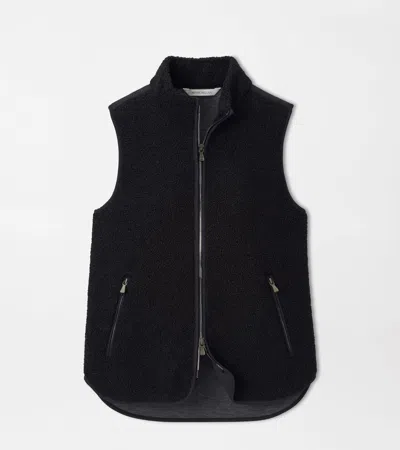Peter Millar Tilly Bonded Sherpa Gilet In Black