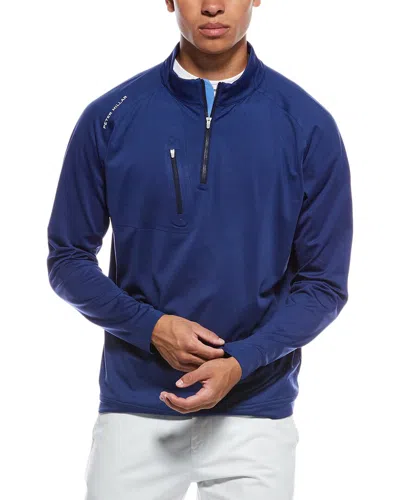 Peter Millar Verge Performance 1/4-zip Pullover In Blue
