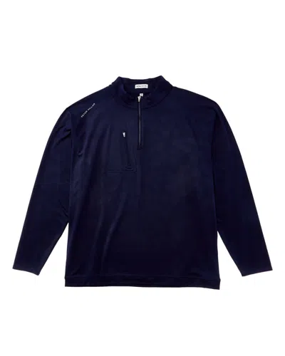 Peter Millar Verge Windowpane 1/4-zip Pullover In Blue
