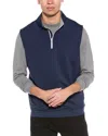 Peter Millar Galway Tech-jersey Half-zip Golf Gilet In Blue