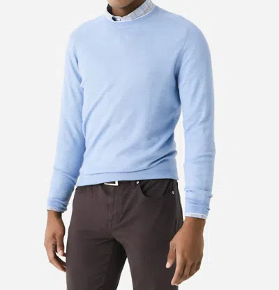 Peter Millar Voyager Cashmere Silk Saddle Shoulder Sweater In Tahoe Blue