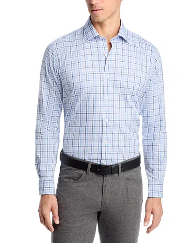Peter Millar Warren Crown Long Sleeve Button Front Shirt In Blue