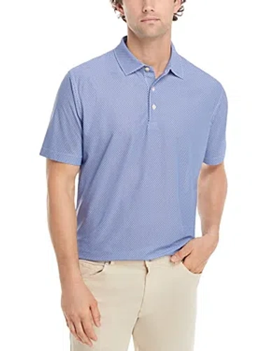 Peter Millar Waverly Crown Sport 4 Way Stretch Mesh Geo Print Classic Fit Performance Polo In Navy