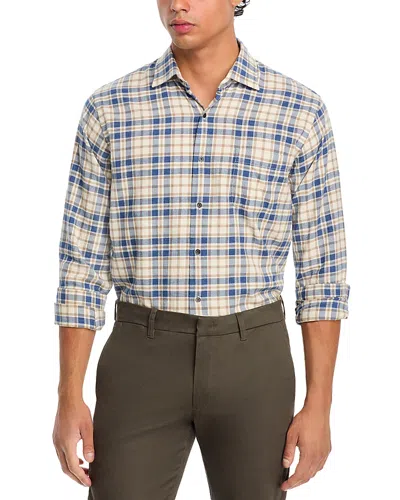Peter Millar Whistler Cotton Plaid Classic Fit Button Down Shirt In Ocean Blue