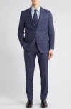 PETER MILLAR WINDOWPANE CHECK TAILORED FIT WOOL SUIT