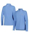 Peter Millar Women's Light Blue The Players Melange Raglan Perth Quarter-zip Top In Light Blue