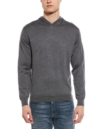 Peter Millar Wool-blend Hoodie Sweater In Gray
