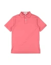 Peter Millar Youth Summer Comfort Toddler Boy Polo Shirt Coral Size 7 Polyester, Elastane In Red