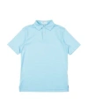 Peter Millar Youth Summer Comfort Toddler Boy Polo Shirt Sky Blue Size 7 Polyester, Elastane In Blue