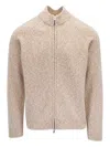 Peter Millar Zip-front Wool Cardigan In Neutral