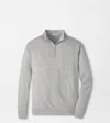 Peter Millar Zip Pullover Light Grey In Gray
