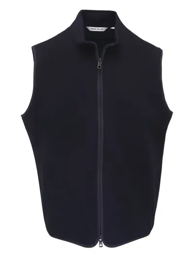 Peter Millar Zip Sleeveless Gilet In Black