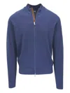 Peter Millar Zip-up Cardigan In Blue