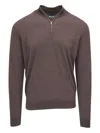 Peter Millar Zip-up Sweater In Brown
